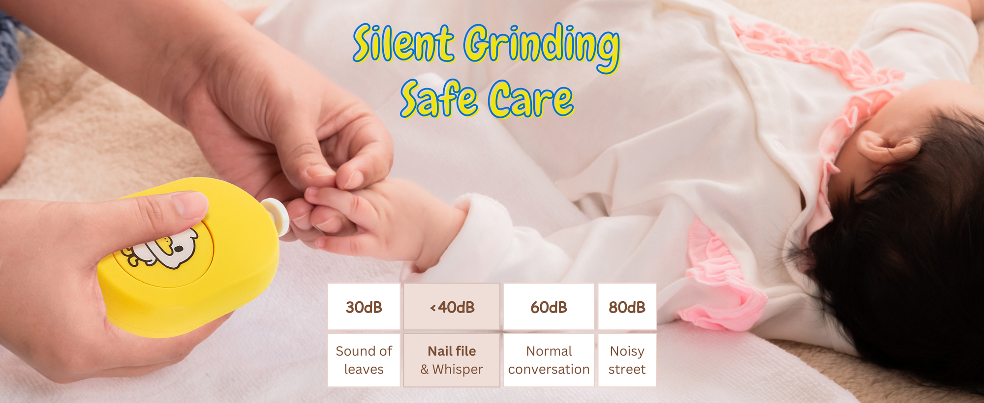 Baby nail file provides silent grinding and safe care