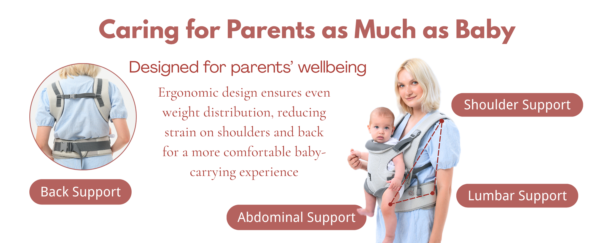 The mesh baby carrier caring for parents as much as baby