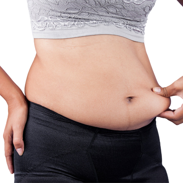 Person showing pot belly