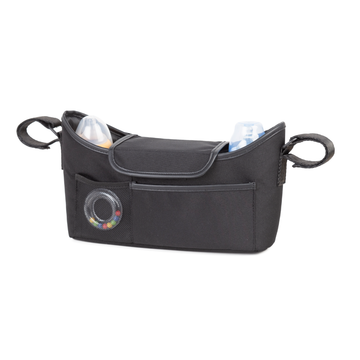 Black stroller organizer bag with multiple pockets