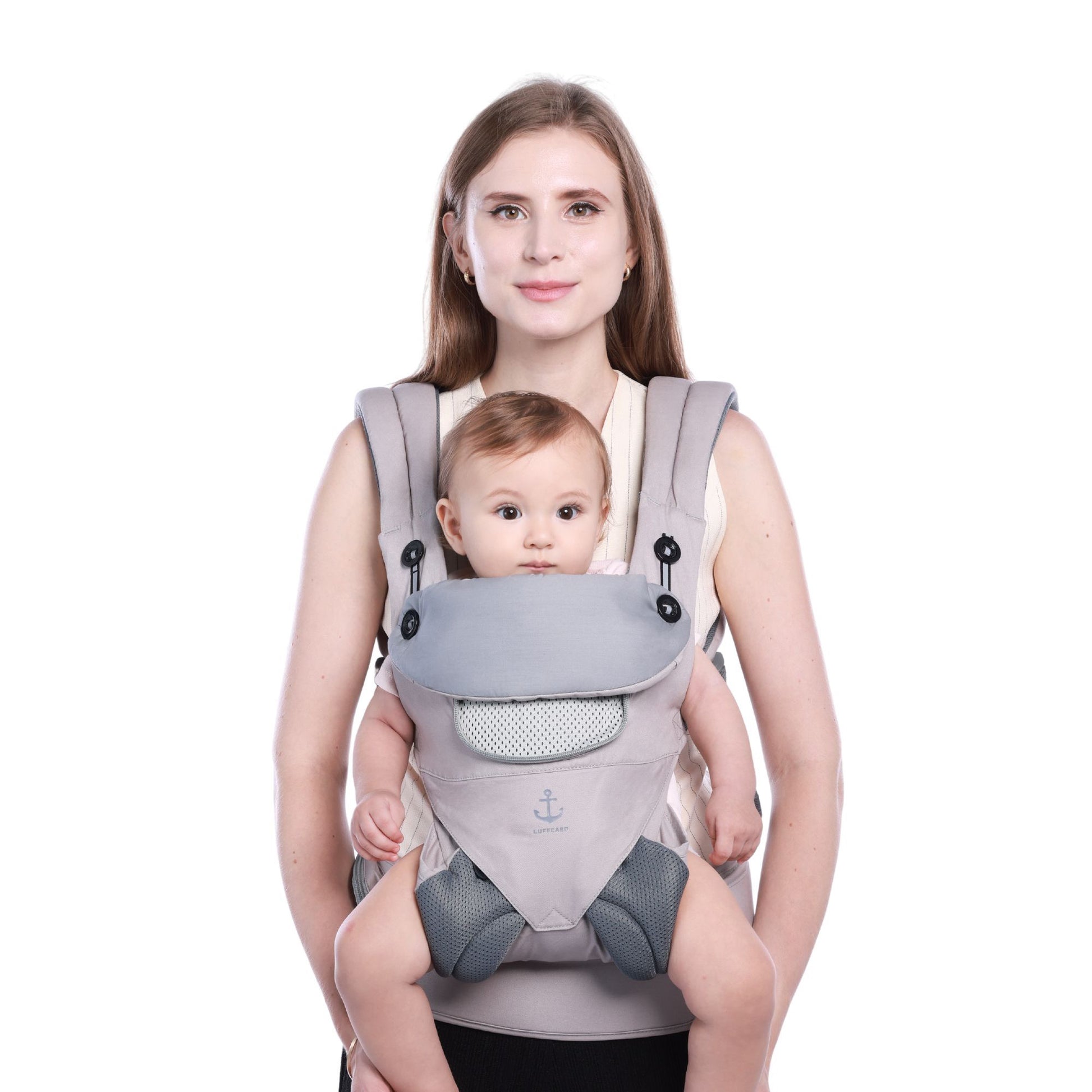 LUFFCABO baby carrier, ergonomic design for newborns to toddlers, soft baby wrap carrier