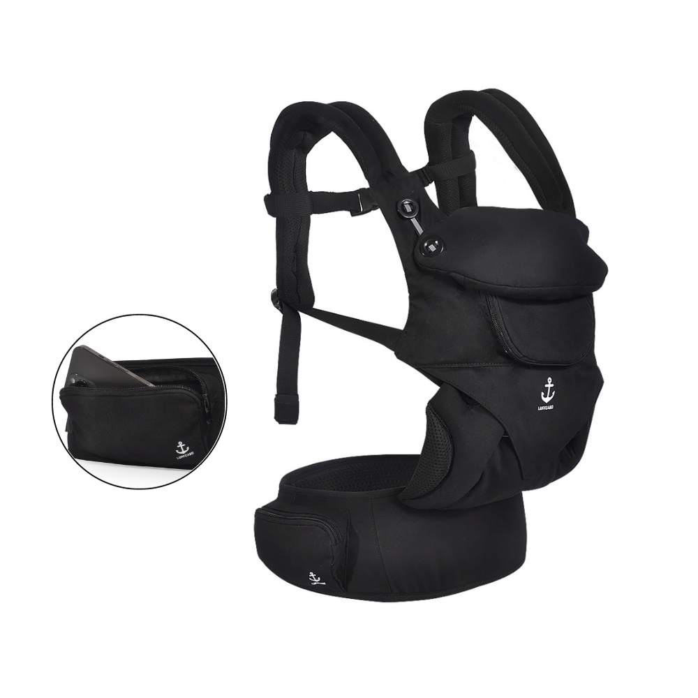 LUFFCABO baby carrier with a breathable roll-up panel design 