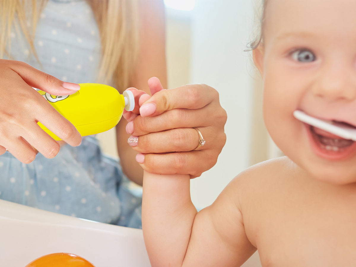 LUFFCABO electric nail file is safe and gentle for babies. Enjoy playful grooming time