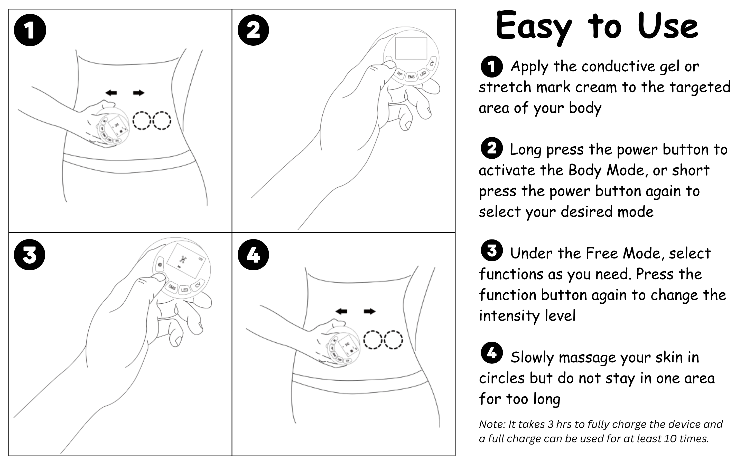 The user manual for body sculpting device