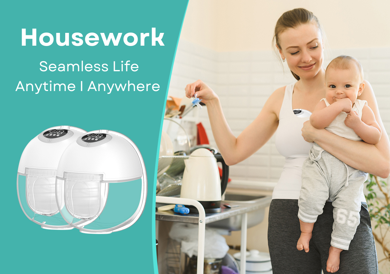 LUFFCABO hands-free wearable breastfeeding pump for multitasking moms, portable and efficient