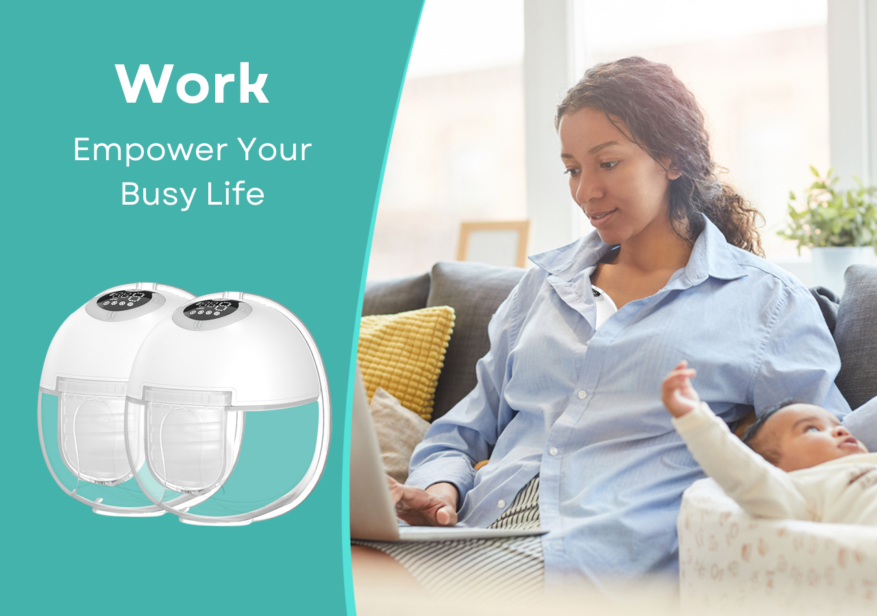 LUFFCABO hands-free breast pump designed for working moms,their babies while working at home