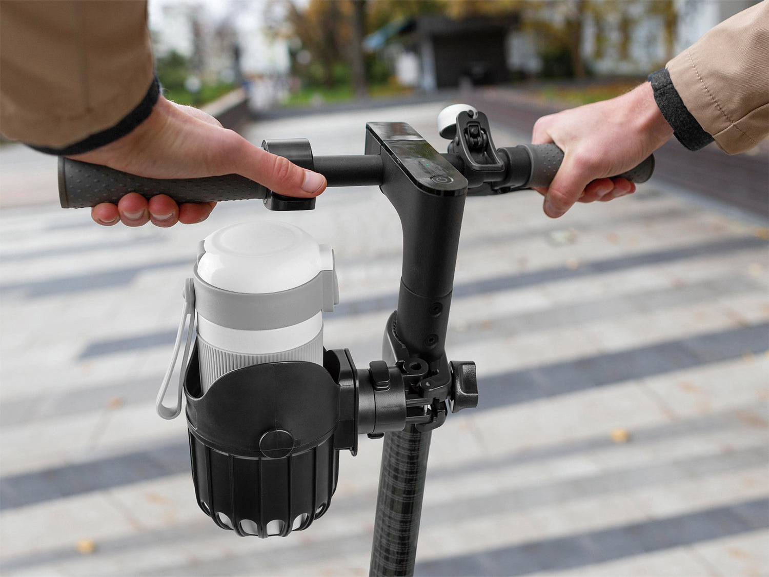 LUFFCABO stroller cup holder attachment, versatile as a scooter accessories and a scooter cup holder