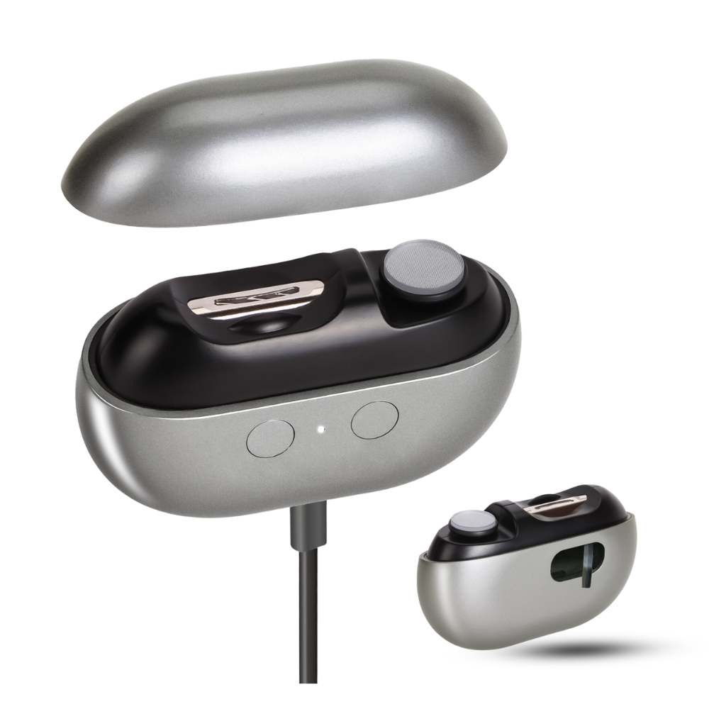 Greywireless earbuds with charging case