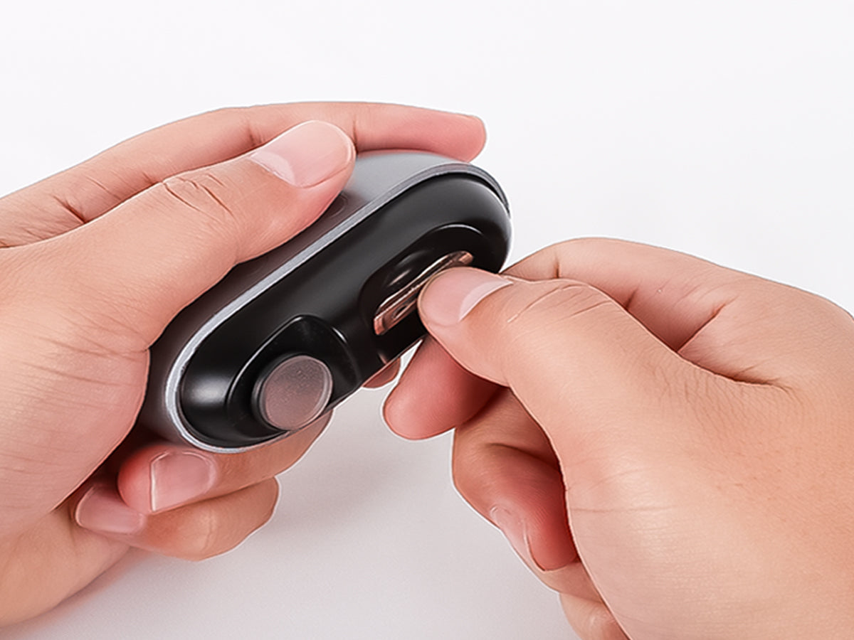 LUFFCABO electric nail buffer with a precise trimming blade, perfect for effortless nail care