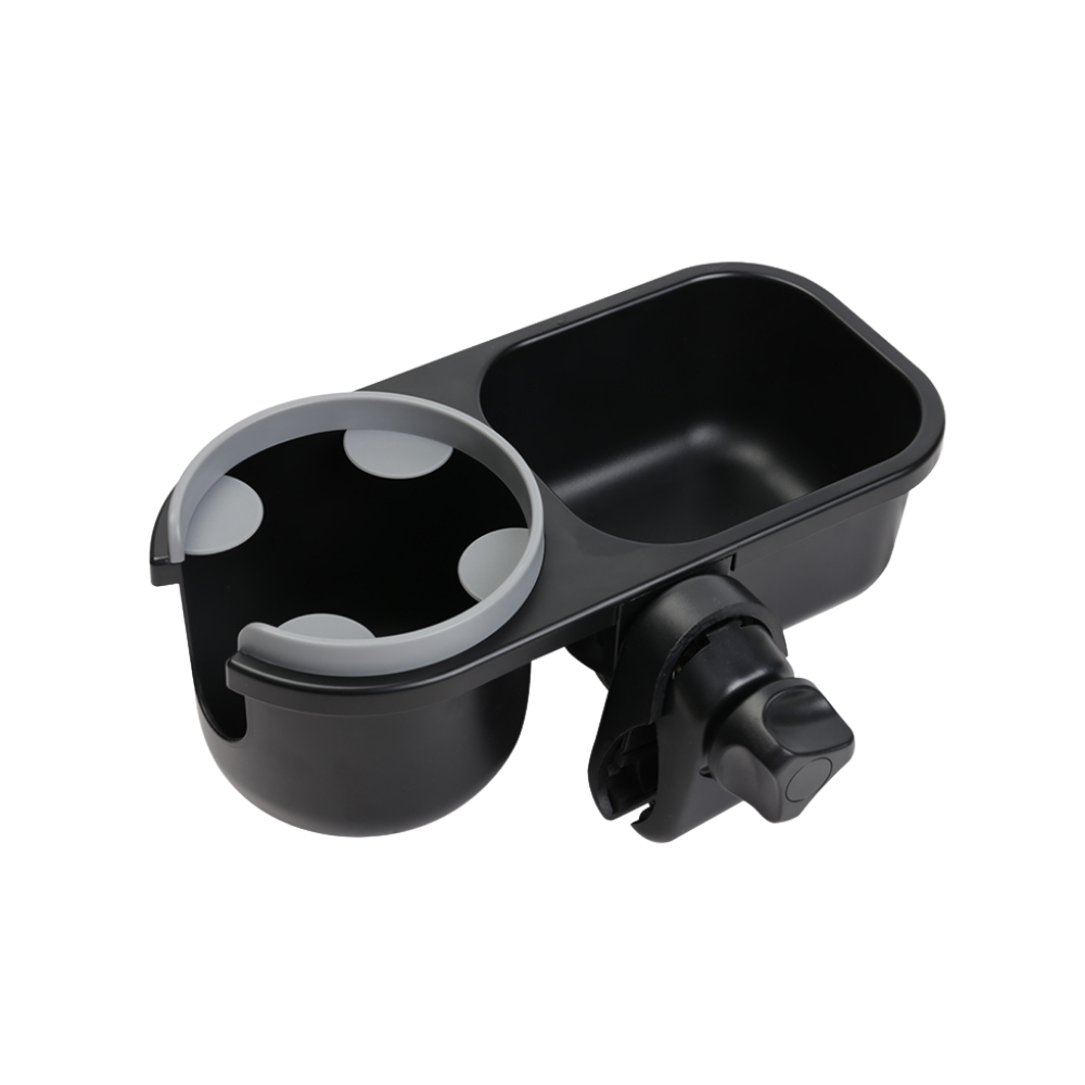 The spill resistant and universal stroller tray fits various types of baby strollers