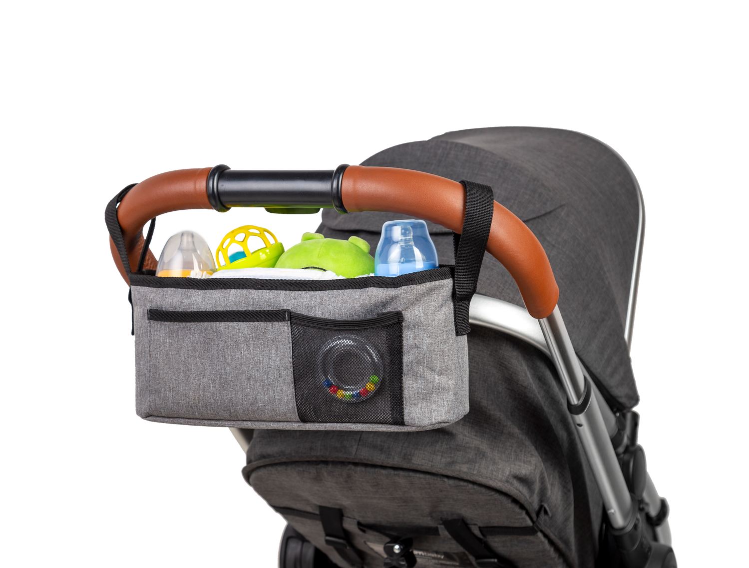 LUFFCABO stroller organizer bag with compartments, perfect for storing baby essentials on the go